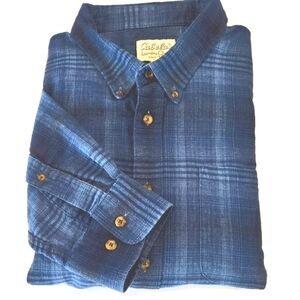 Cabela's Blue Plaid Mens Size 3XL Flannel Long Sleeve Button-Down